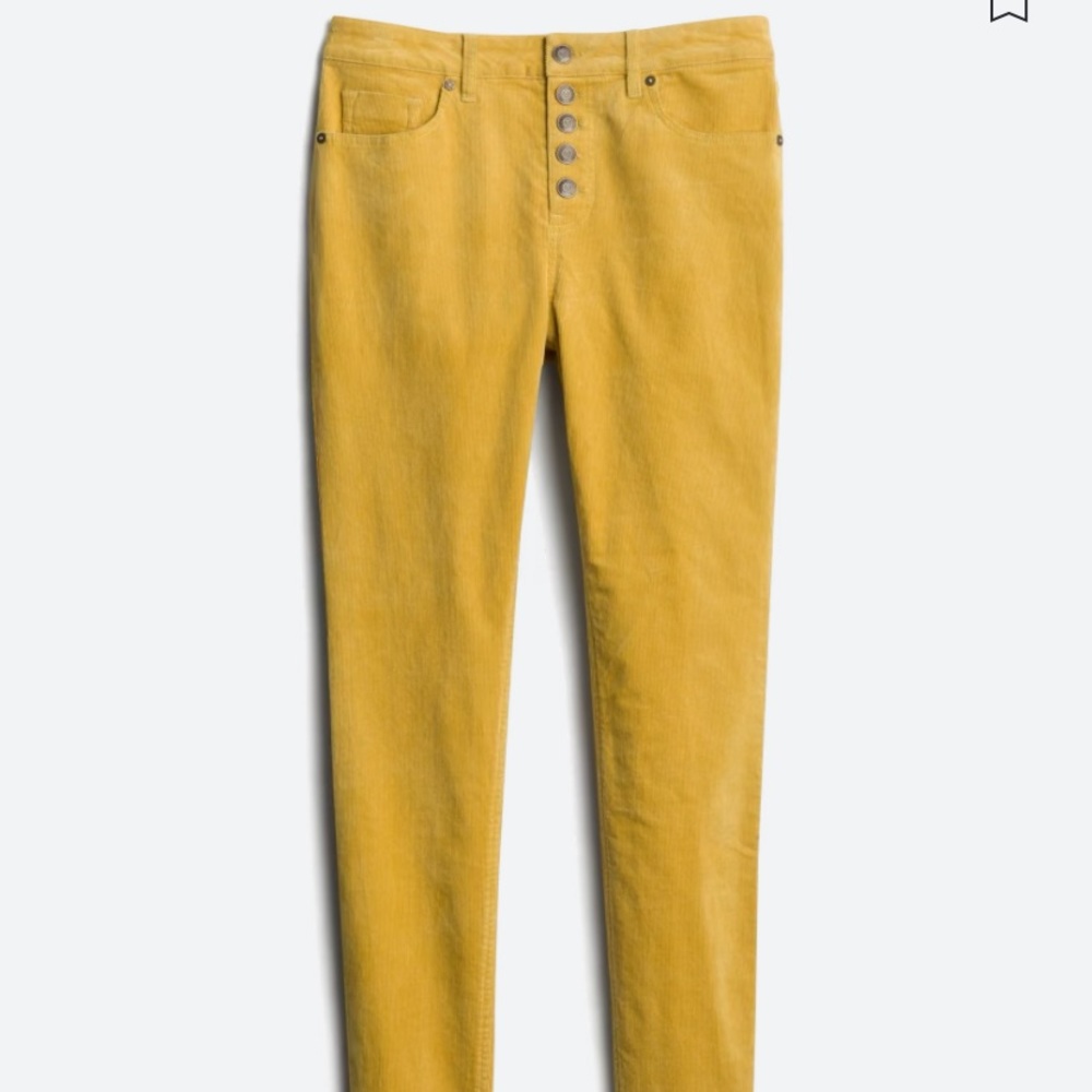 Vigoss Linzie Button Front Corduroy Pant Mustard 27